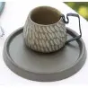 Handcrafted Elegant S Round Ceramic Plate - 17 cm Dia - 0.5 cm height - Case of 12