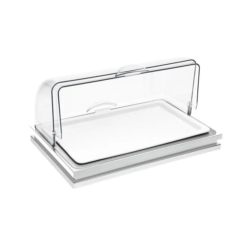 Elegant Zerouno Service Tray - Cool - Porcelain - Roll Top gn 1/1