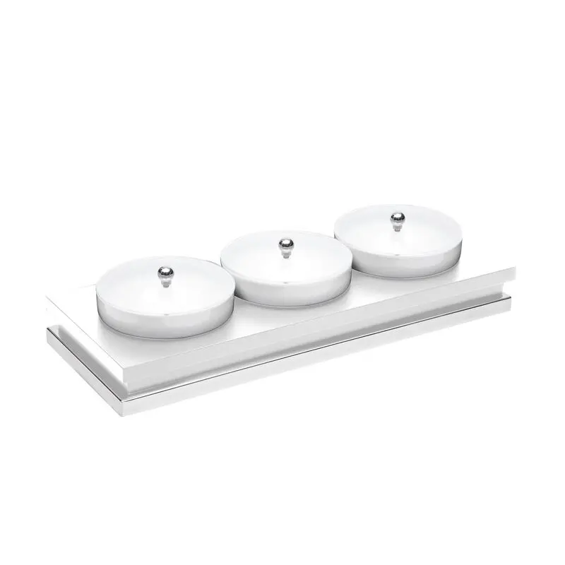 Elegant Zerouno Display 3 Porcelain Bowls Ø14 cm With Lids Elegant Zerouno Display 3 Porcelain Bowls Ø14 cm With Lids