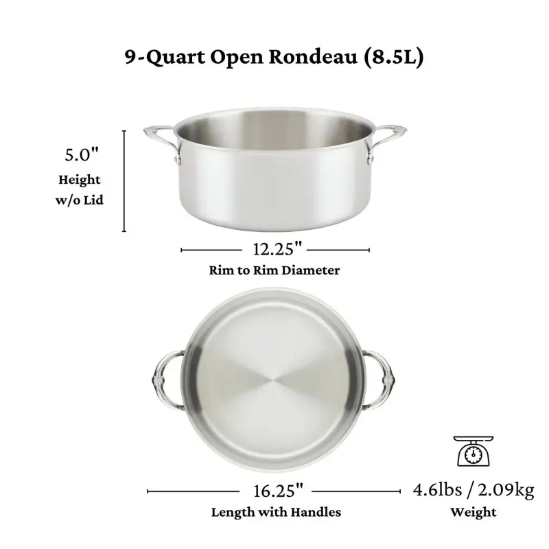 Hestan 30cm/9qt Open Rondeau (120mm height) - Set of 2