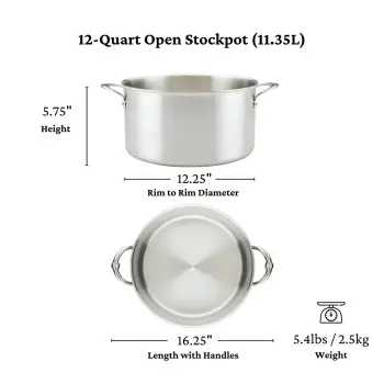 Hestan 30cm/12qt Open Stockpot (165mm height) - Set of 2
