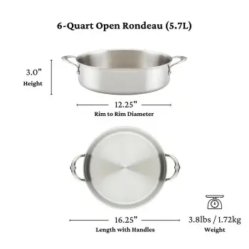 Hestan 30cm/6qt Open Rondeau (81mm height) - Set of 2