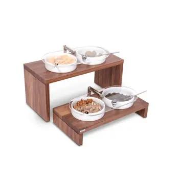 Elegant Nature Set Of Two Displays With 4 Porcelain Bowls