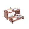 Elegant Nature Set Of Two Displays With 4 Porcelain Bowls