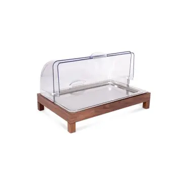 Elegant Nature Service Tray - Cool - Stainless Steel - Roll Top gn 1/1