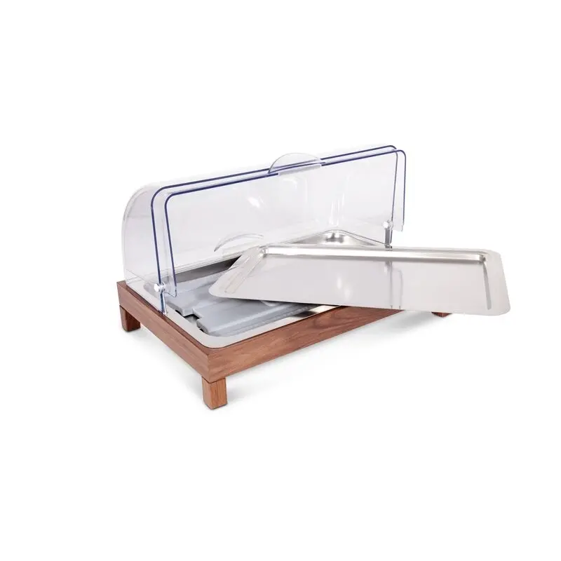 Elegant Nature Service Tray - Cool - Stainless Steel - Roll Top gn 1/1