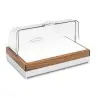 Elegant Fantasy Inox-Wood Service Tray - Pe Cutting Board - Cool - Roll Top Cover
