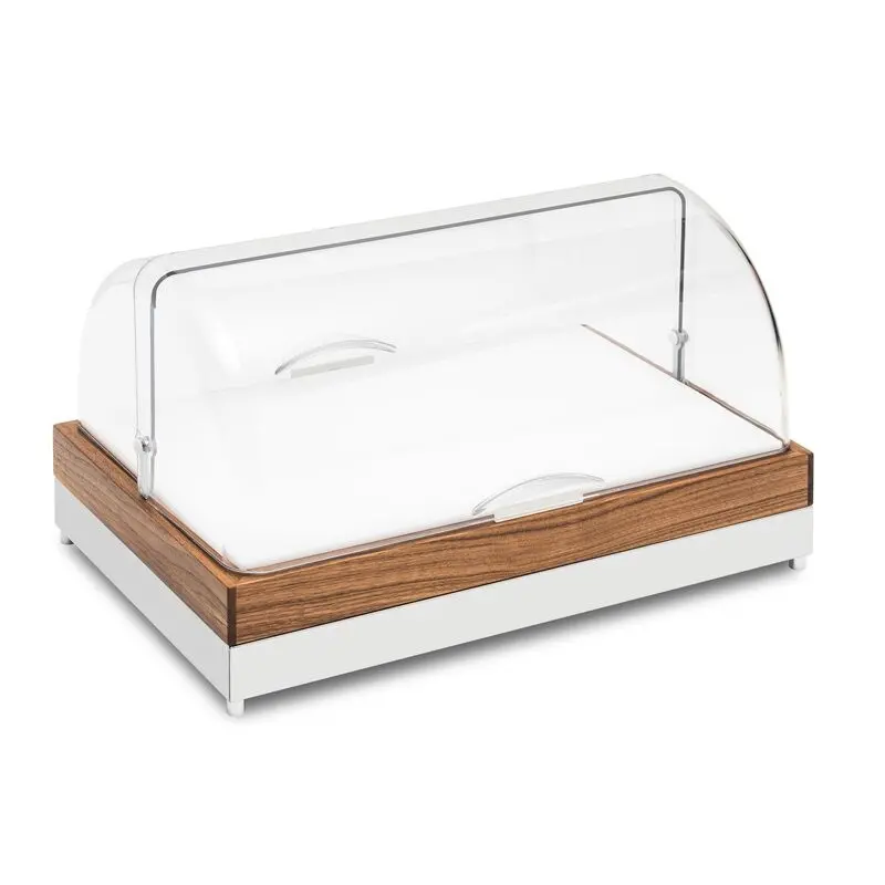 Elegant Fantasy Inox-Wood Service Tray - Pe Cutting Board - Cool - Roll Top Cover