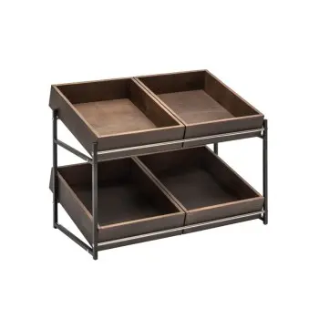 Elegant Display Dolomiti Wood Stand gn 1/1 2 Levels + 4 Wooden Boxes