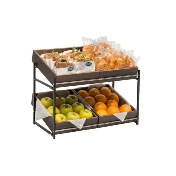 Elegant Display Dolomiti Wood Stand gn 1/1 2 Levels + 4 Wooden Boxes