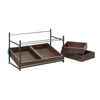 Elegant Display Dolomiti Wood Stand gn 1/1 2 Levels + 4 Wooden Boxes