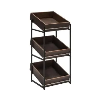 Elegant Display Dolomiti Wood gn 1/2 3 Levels + 3 Wooden Boxes