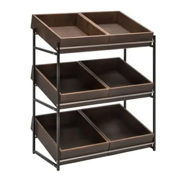 Elegant Display Dolomiti Wood Rack gn 1/1 3 Levels + 6 Wooden Boxes Included