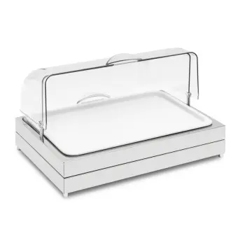 Elegant Fantasy Inox Service Tray - Porcelain - Cool - Roll Top Cover