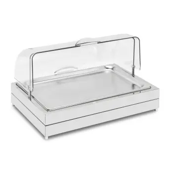 Elegant Fantasy Inox Service Tray - Stainless Steel - Cool - Roll Top Cover