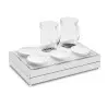 Elegant Fantasy Inox Service Tray - Plastic Insert With Holes - 2 Multipurpose Pitchers - 4 Porcelain Bowls - Cool