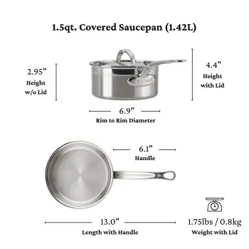 Hestan 1.5qt Covered Saucepan (16cm) - Set of 2