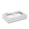 Elegant Fantasy Inox Service Tray - 2 Glass Bowls - 2 Lids - Cool