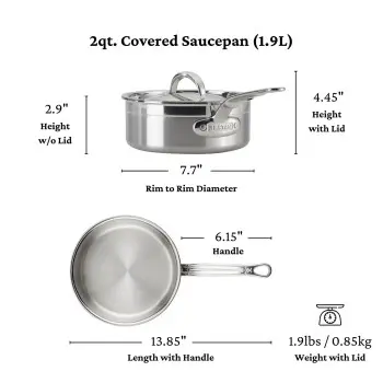 Hestan 2.0qt Covered Saucepan (18cm) - Set of 2