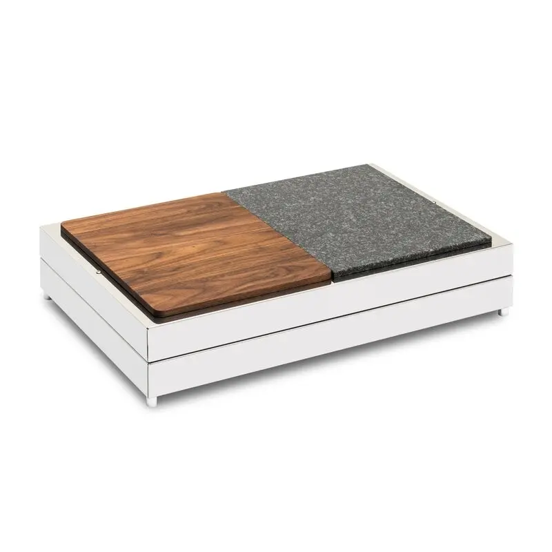Elegant Fantasy Inox Service Tray - Granite Dark gn 1/2 - Wood gn 1/2 - Cool
