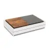 Elegant Fantasy Inox Service Tray - Granite Dark gn 1/2 - Wood gn 1/2 - Cool