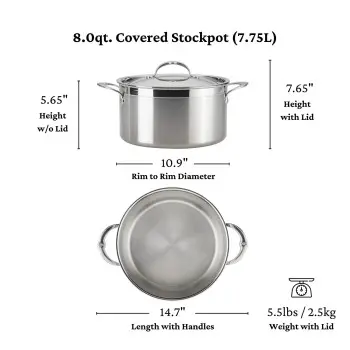 Hestan 8.0qt Covered Stockpot (26cm) - Set of 2
