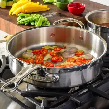 Hestan 3.5qt Covered Sauté Pan w/helper handle (26cm) - Set of 2