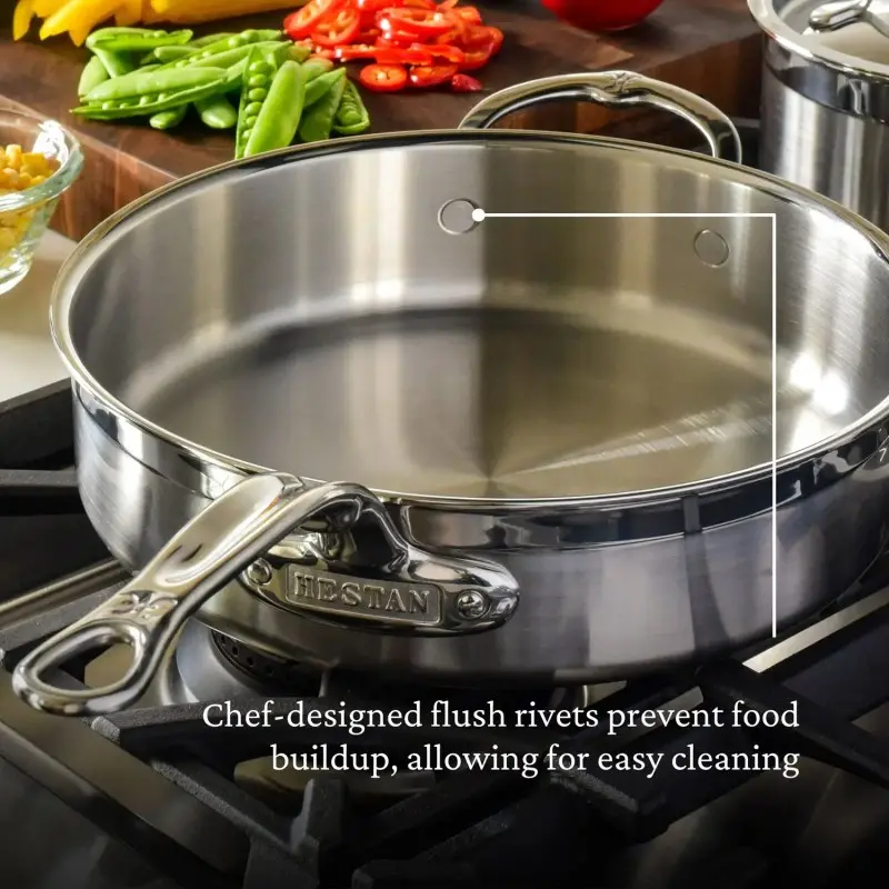 Hestan 3.5qt Covered Sauté Pan w/helper handle (26cm) - Set of 2