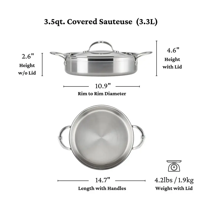 Hestan 3.5qt Covered Braiser/Sauteuse (26cm) - Set of 2 Hestan 3.5qt Covered Braiser/Sauteuse (26cm) - Set of 2