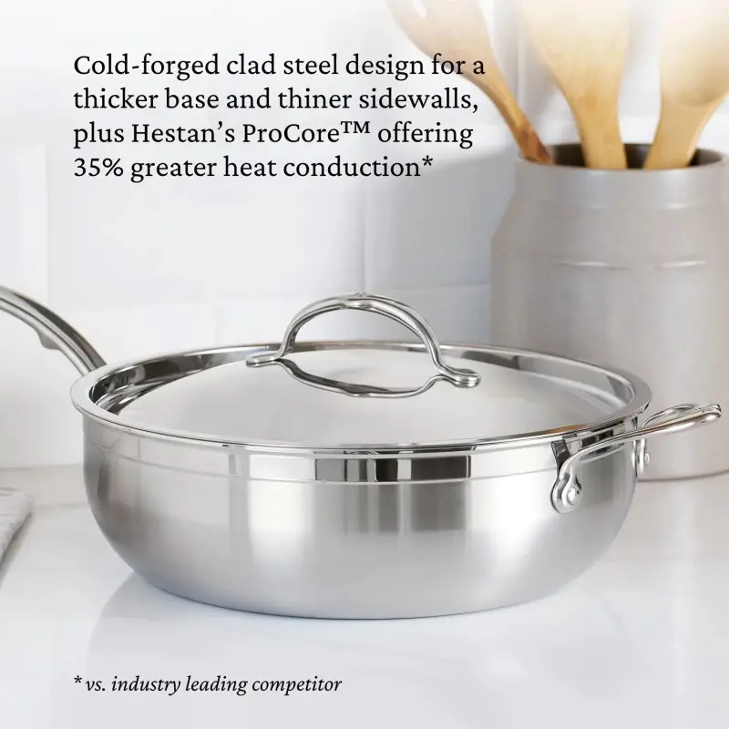 Hestan 5.0qt Covered Essential Pan w/helper handle (28cm) - Set of 2