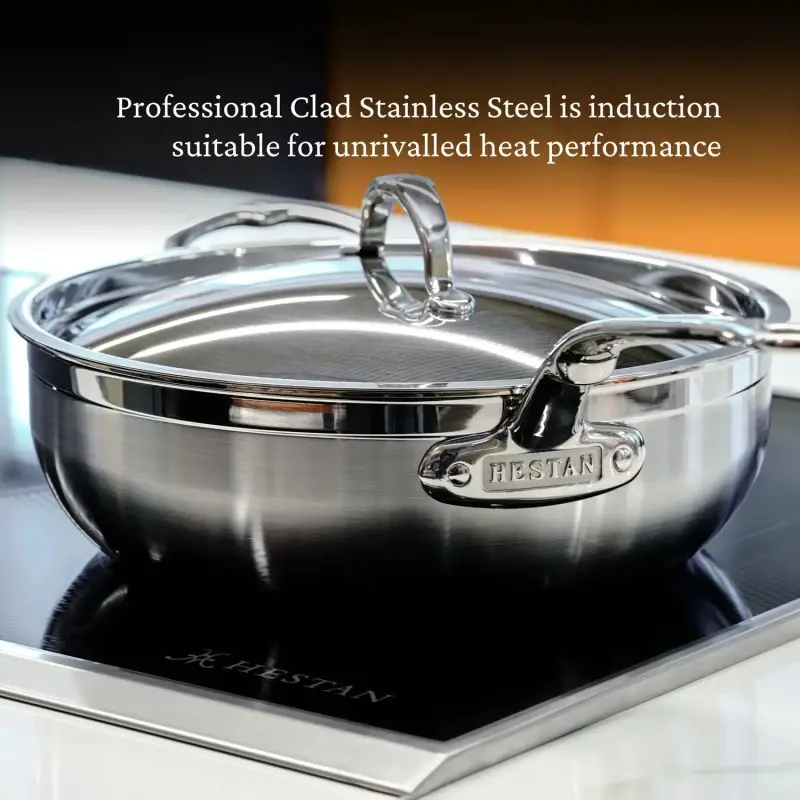 Hestan 5.0qt Covered Essential Pan w/helper handle (28cm) - Set of 2