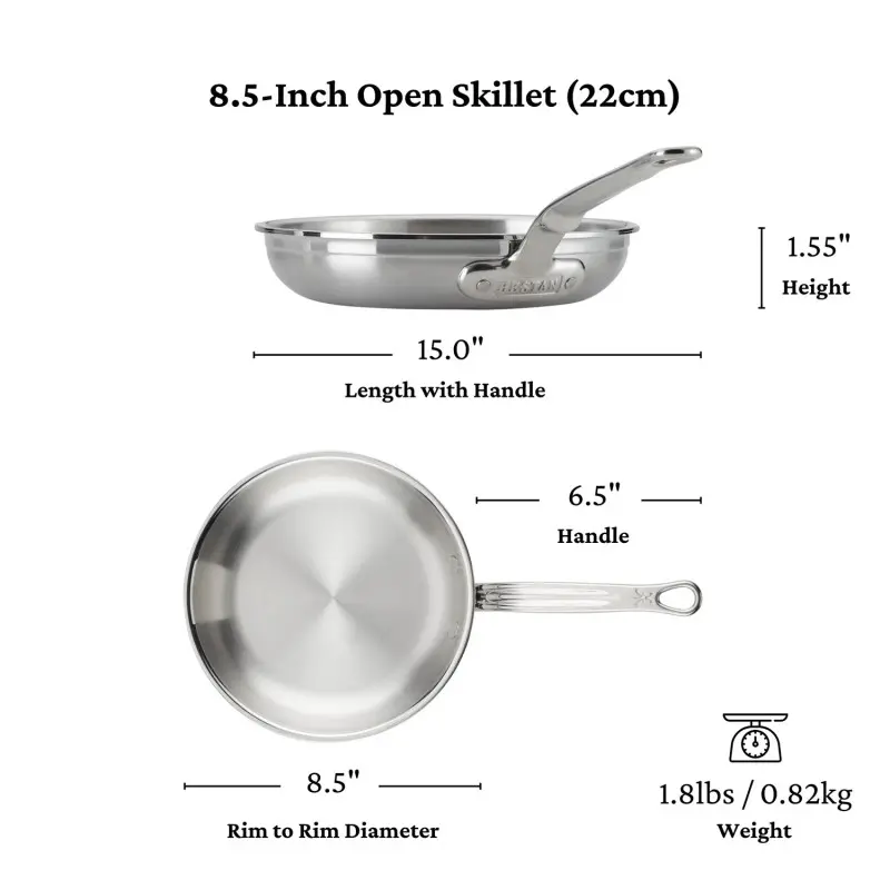 Hestan 8.5" Open Skillet (22cm) - Set of 2 Hestan 8.5" Open Skillet (22cm) - Set of 2