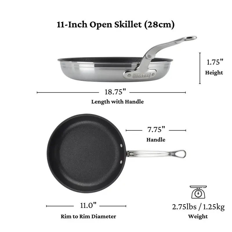 Hestan 11" Open Skillet with TITUM™ NS (28cm) - Set of 2