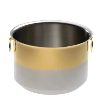 Designer Gold and Stainless Steel Bottega Champagne Bucket with Support 12 Flutes 22L