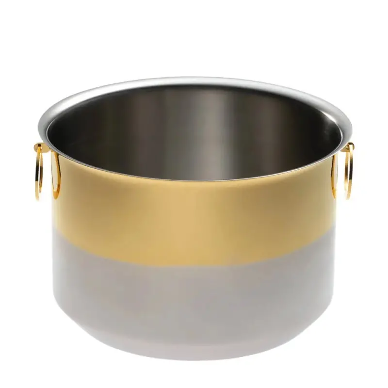 Designer Gold and Stainless Steel Bottega Champagne Bucket with Support 12 Flutes 22L