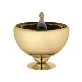 Designer Golden Plated Stainless Steel Positano Champagne Bucket 1.5L