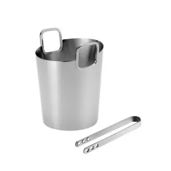Designer Stainless Steel Cori Ice Bucket with Ice Tong 0.8L
