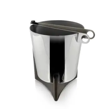 Designer Stainless Steel Jacaranda Double Bucket with Ice Tong 800 mL