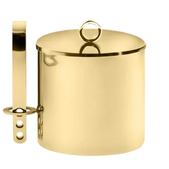 Designer Golden Plated Stainless Steel Venezia Double Bucket with Ice Tong 2.1L