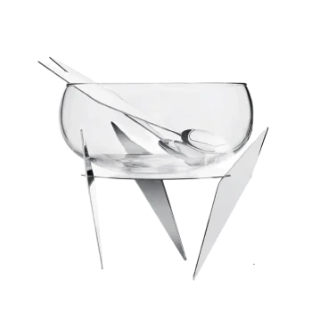 Designer Stainless Steel Sava Salad Bowl with Servers 3L