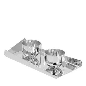 Designer Stainless Steel Ritratto Jam / Egg Dish with Spoon