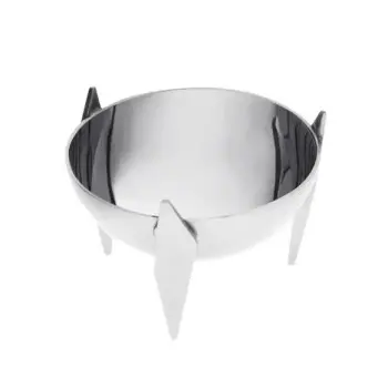 Designer Silver Plateed Stainless Steel Sava Large Snack Holder