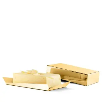Designer Glass with Stainless Steel Ritratto Butter Dish