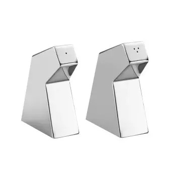 Designer Stainless Steel Zanini Salt and Pepper Set
