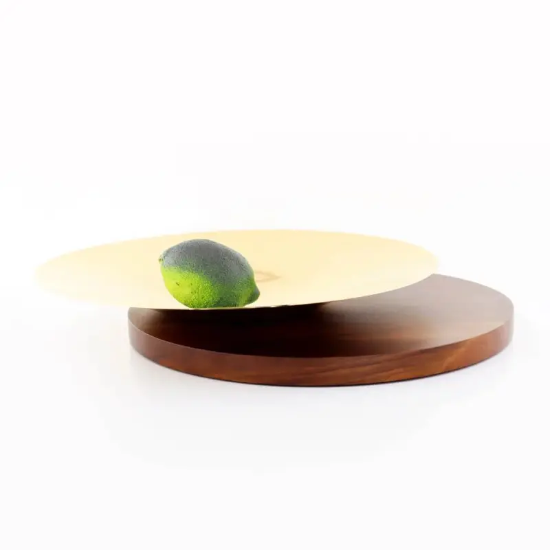 Designer Golden Plated Stainless Steel Fontana Imbuia Fruit Holder