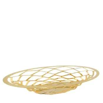 Designer Golden Plated Stainless Steel Diamante Fruit Holder