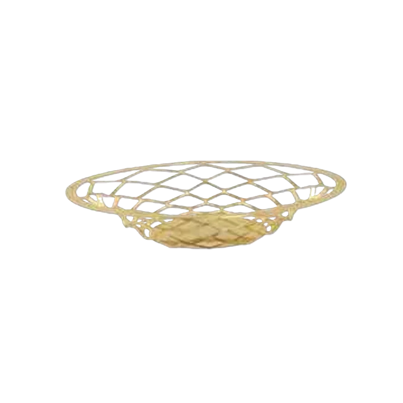 Designer Golden Plated Stainless Steel Diamante Small Oval Bread Basket / Fruit Holder Designer Golden Plated Stainless Steel Diamante Small Oval Bread Basket / Fruit Holder