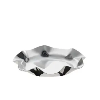 Designer Silver Plateed Stainless Steel Fiori Bread Basket