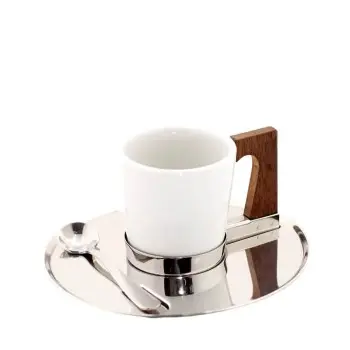 Designer Stainless Steel Jacaranda Coffee Cup with Spoon