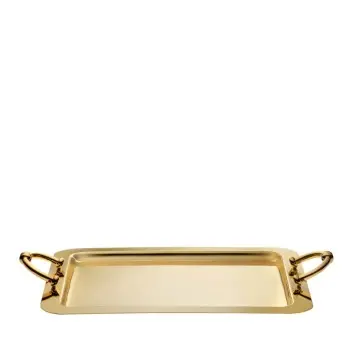 Designer Golden Plated Stainless Steel Ferrara Medium Tray